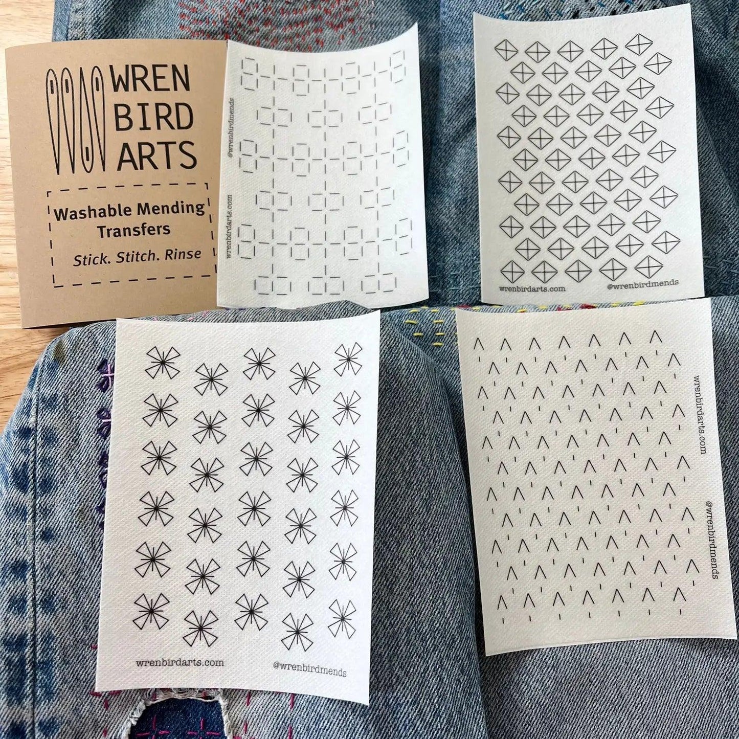 Washable Mending Transfers: Sashiko & Embroidery Patterns for Visible Mending
