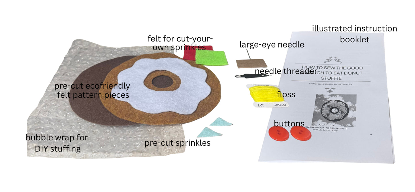 Eco-Friendly Delicious Donut Slow Stitching Hand Sewing Kit