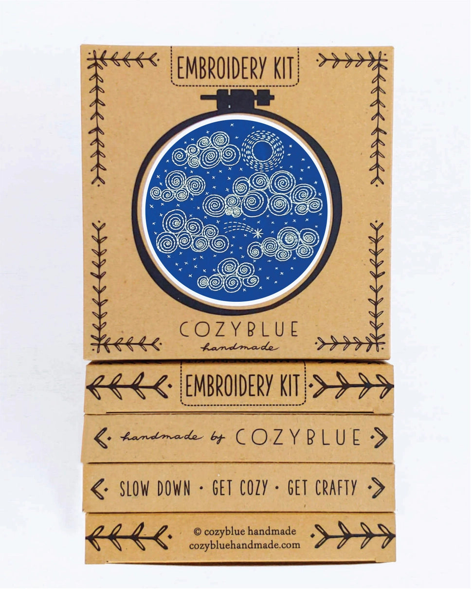 Embroidery Kits - Cozy Blue Handmade