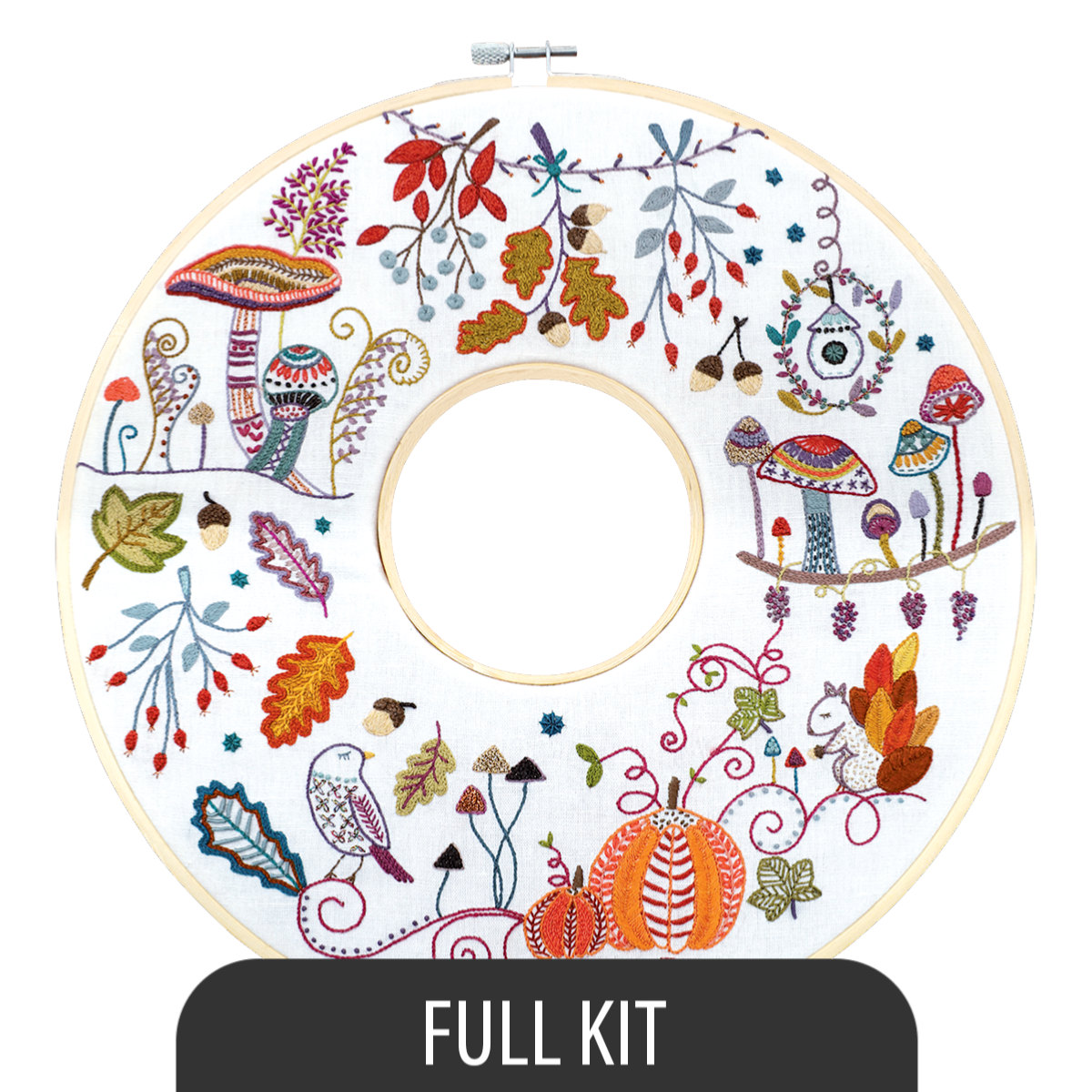 Seasonal Wreaths Embroidery Kits from Un Chats dans l'Aiguille