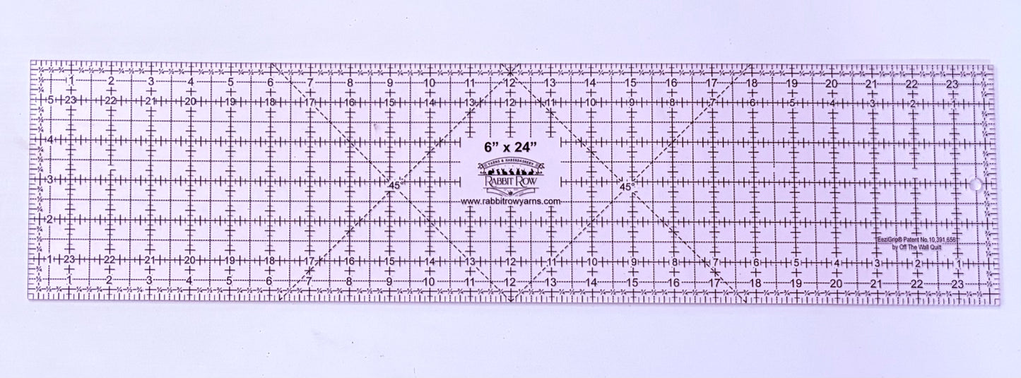 Rabbit Row Yarns & Haberdashery Exclusive: 6" x 24" EeziGrip Sewing Ruler