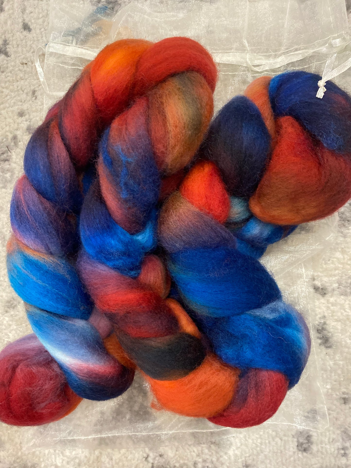 Hand Dyed Roving - 100% Wool - 4oz braid (NY)