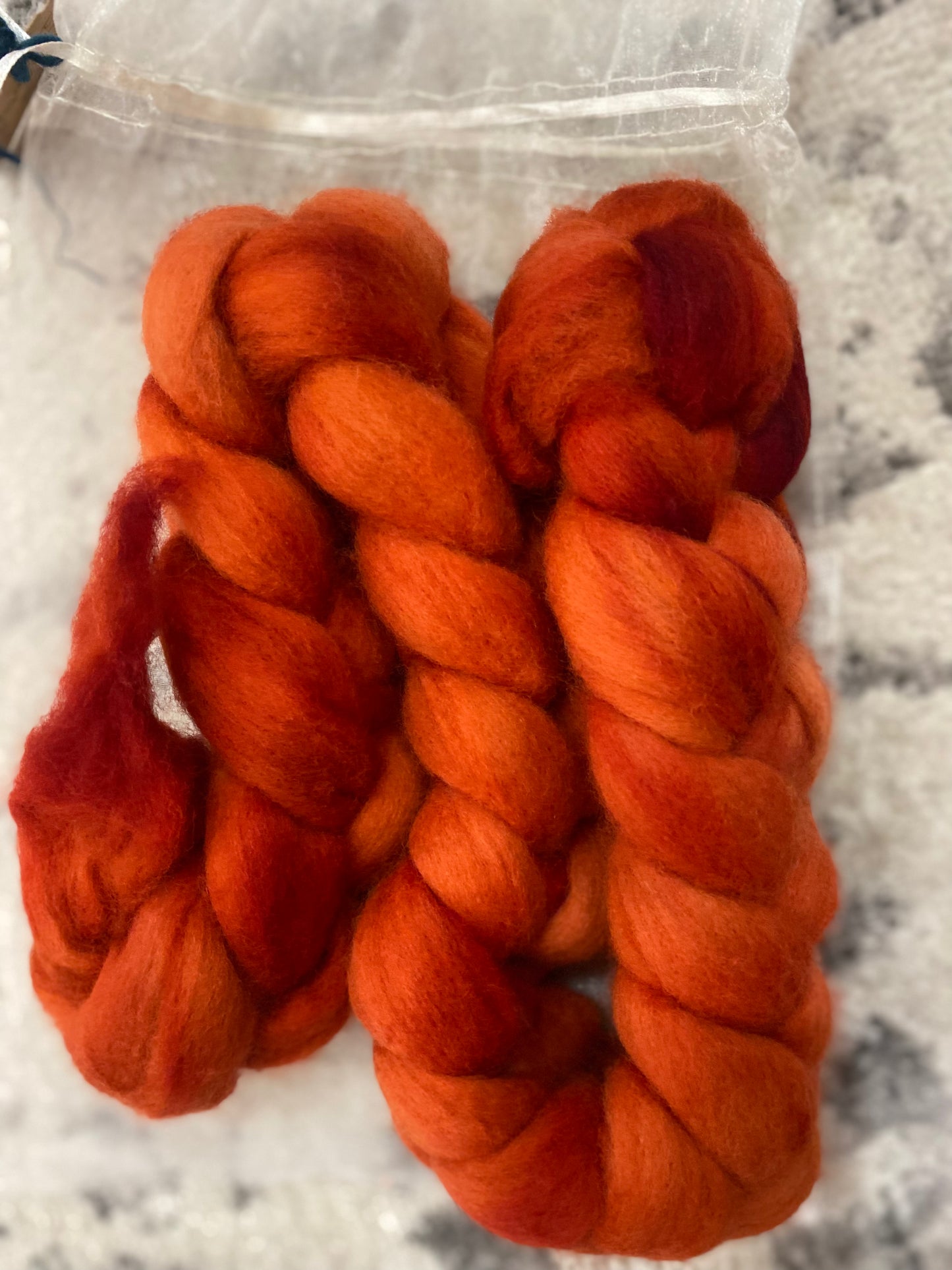 Hand Dyed Roving - 100% Wool - 4oz braid (NY)