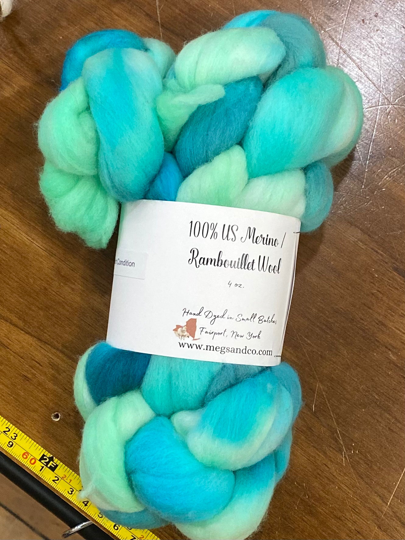 US Merino/Rambouillet Hand Dyed Roving - 4 oz (NY)