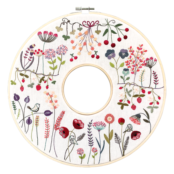 Seasonal Wreaths Embroidery Kits from Un Chats dans l'Aiguille