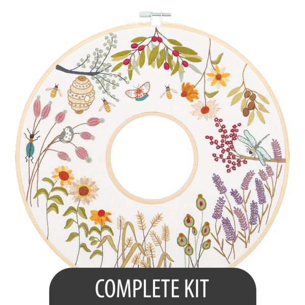 Seasonal Wreaths Embroidery Kits from Un Chats dans l'Aiguille