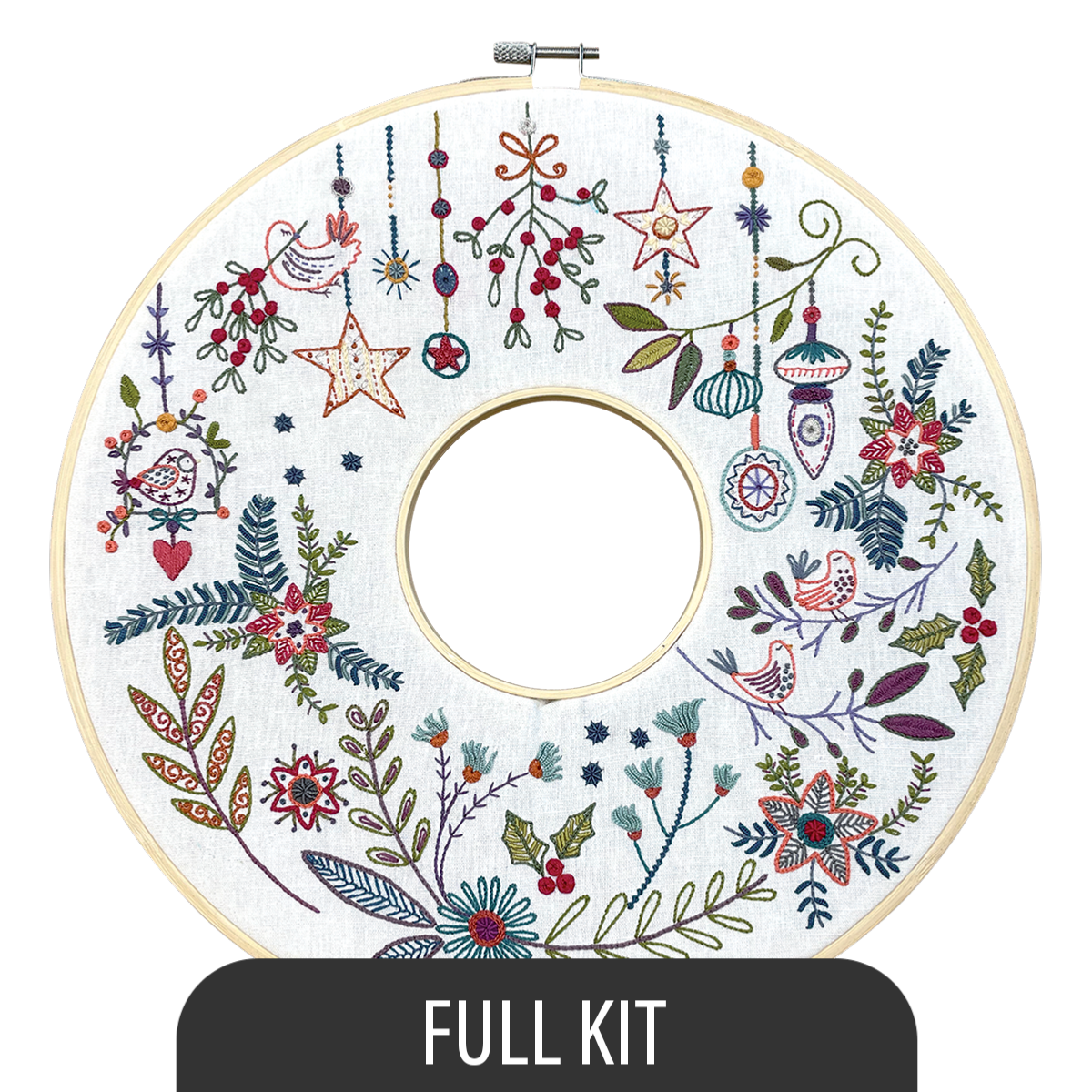 Seasonal Wreaths Embroidery Kits from Un Chats dans l'Aiguille