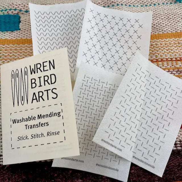 Washable Mending Transfers: Sashiko & Embroidery Patterns for Visible Mending