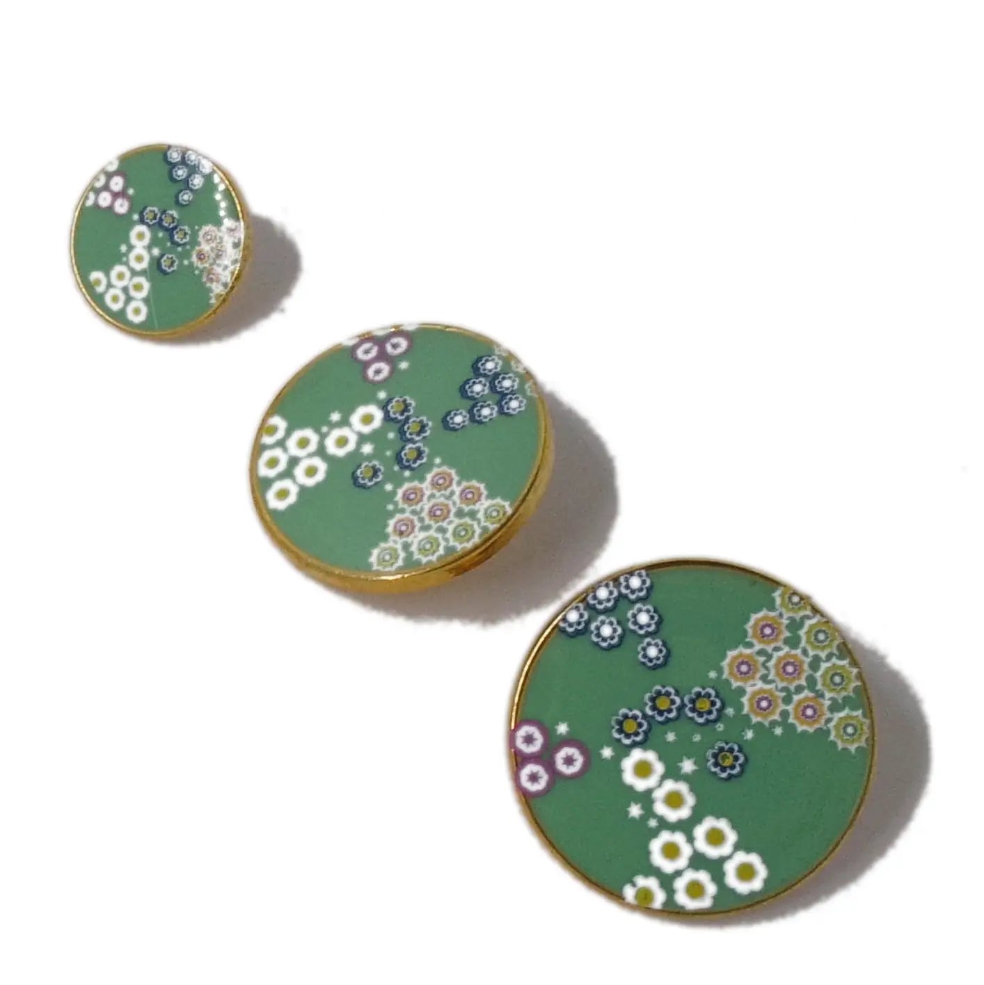 Italian Millefiori Enamel Metal Buttons
