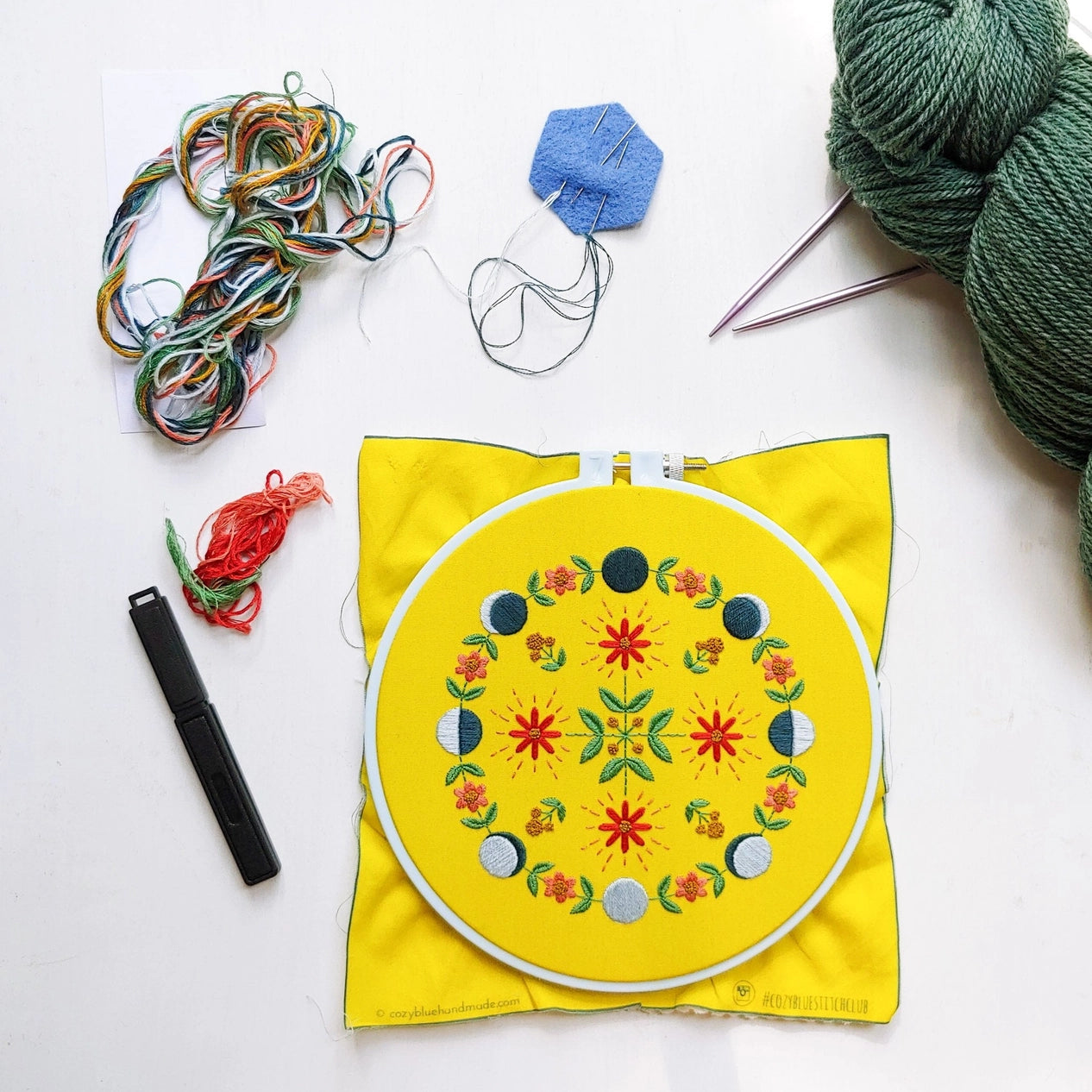 Embroidery Kits - Cozy Blue Handmade