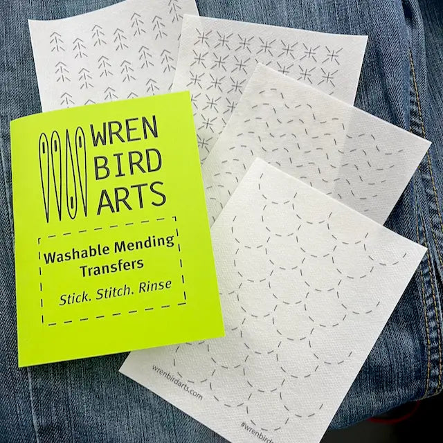 Washable Mending Transfers: Sashiko & Embroidery Patterns for Visible Mending