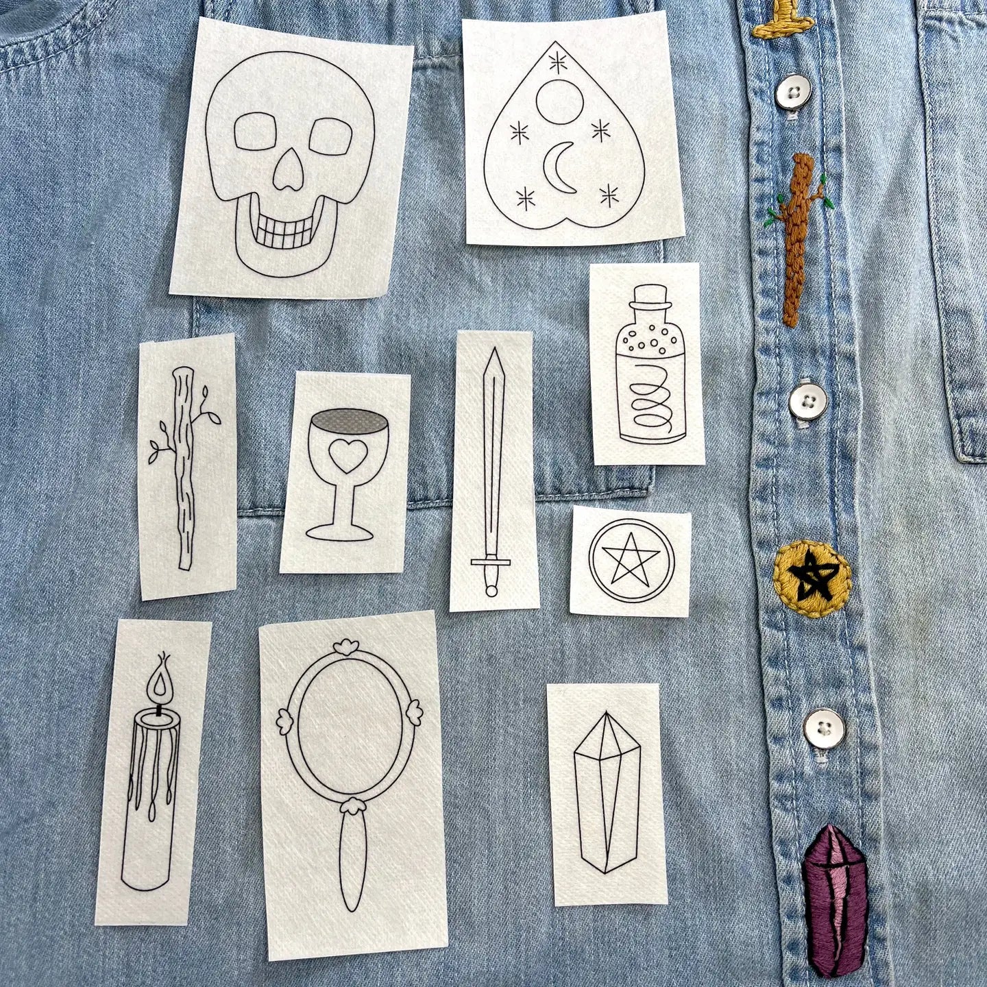 Washable Mending Transfers: Sashiko & Embroidery Patterns for Visible Mending