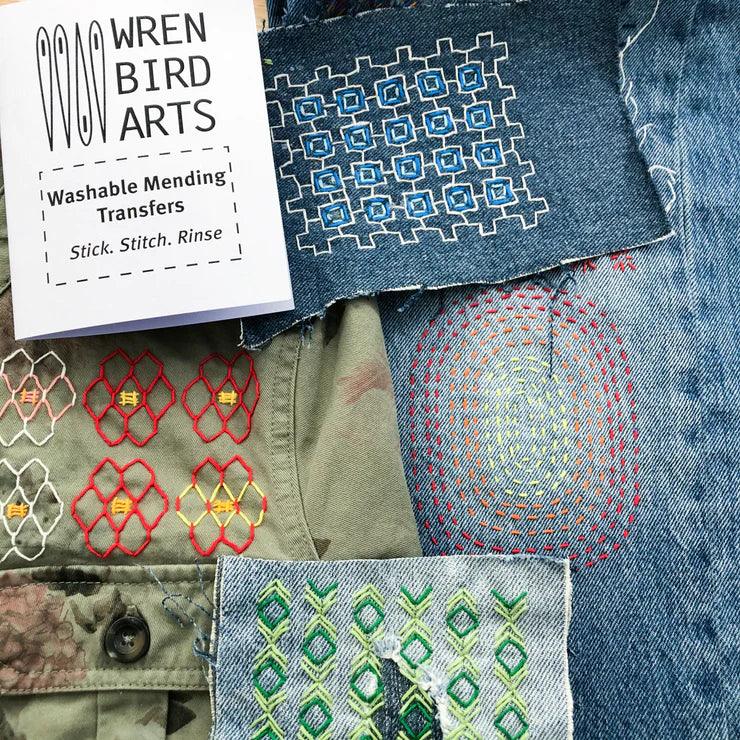 Washable Mending Transfers: Sashiko & Embroidery Patterns for Visible Mending