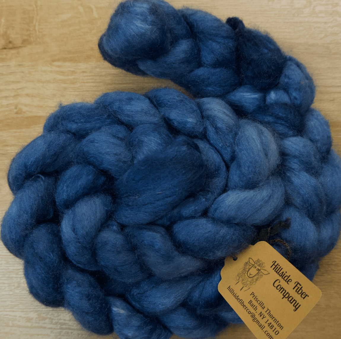Hand Dyed Roving - Polwarth & Silk - 4oz braid (NY)