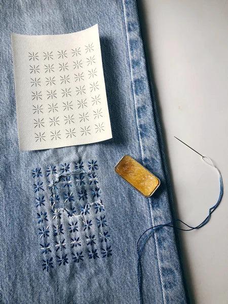 Washable Mending Transfers: Sashiko & Embroidery Patterns for Visible Mending