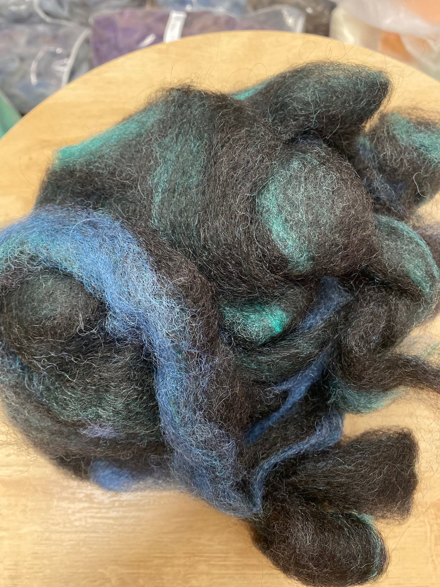 Border Leicester/Merino/Sari Silk Roving - 4 oz- Pennsylvania