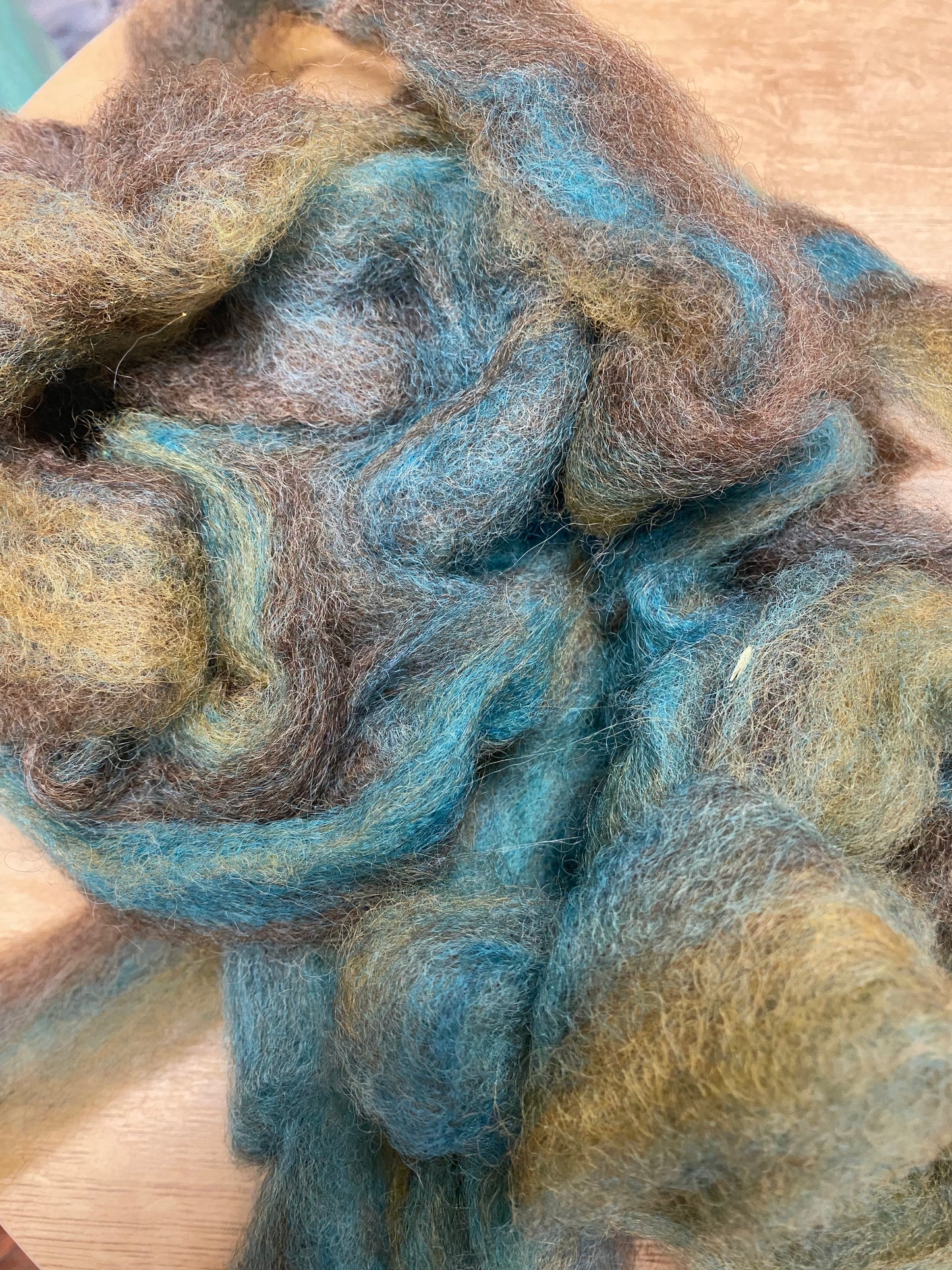 Border Leicester/Merino/Sari Silk Roving - 4 oz- Pennsylvania