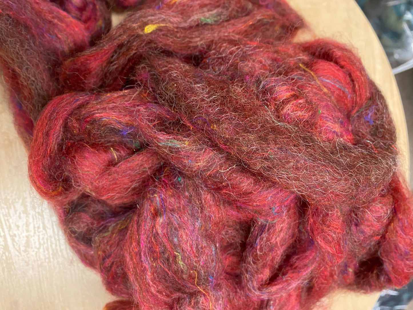 Border Leicester/Merino/Sari Silk Roving - 4 oz- Pennsylvania
