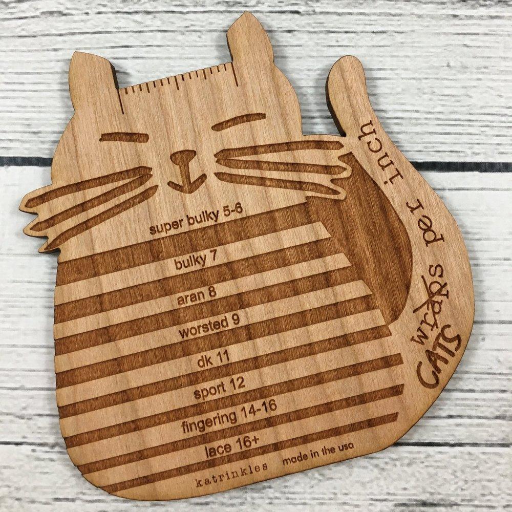 Kat-rinkles Cat Collection - "Cats Per Inch" Yarn Gauge Tool