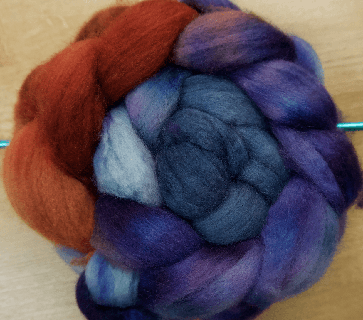 Hand Dyed Roving - 100% Wool - 4oz braid (NY)