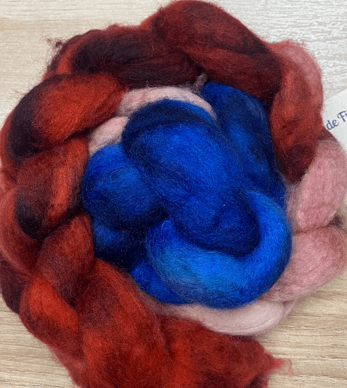 Hand Dyed Roving - 100% Wool - 4oz braid (NY)