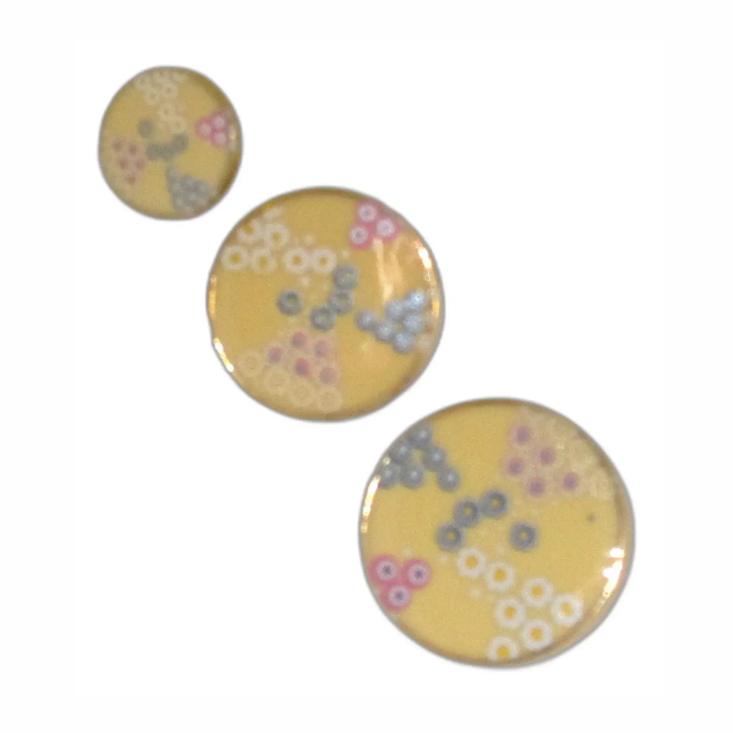 Italian Millefiori Enamel Metal Buttons
