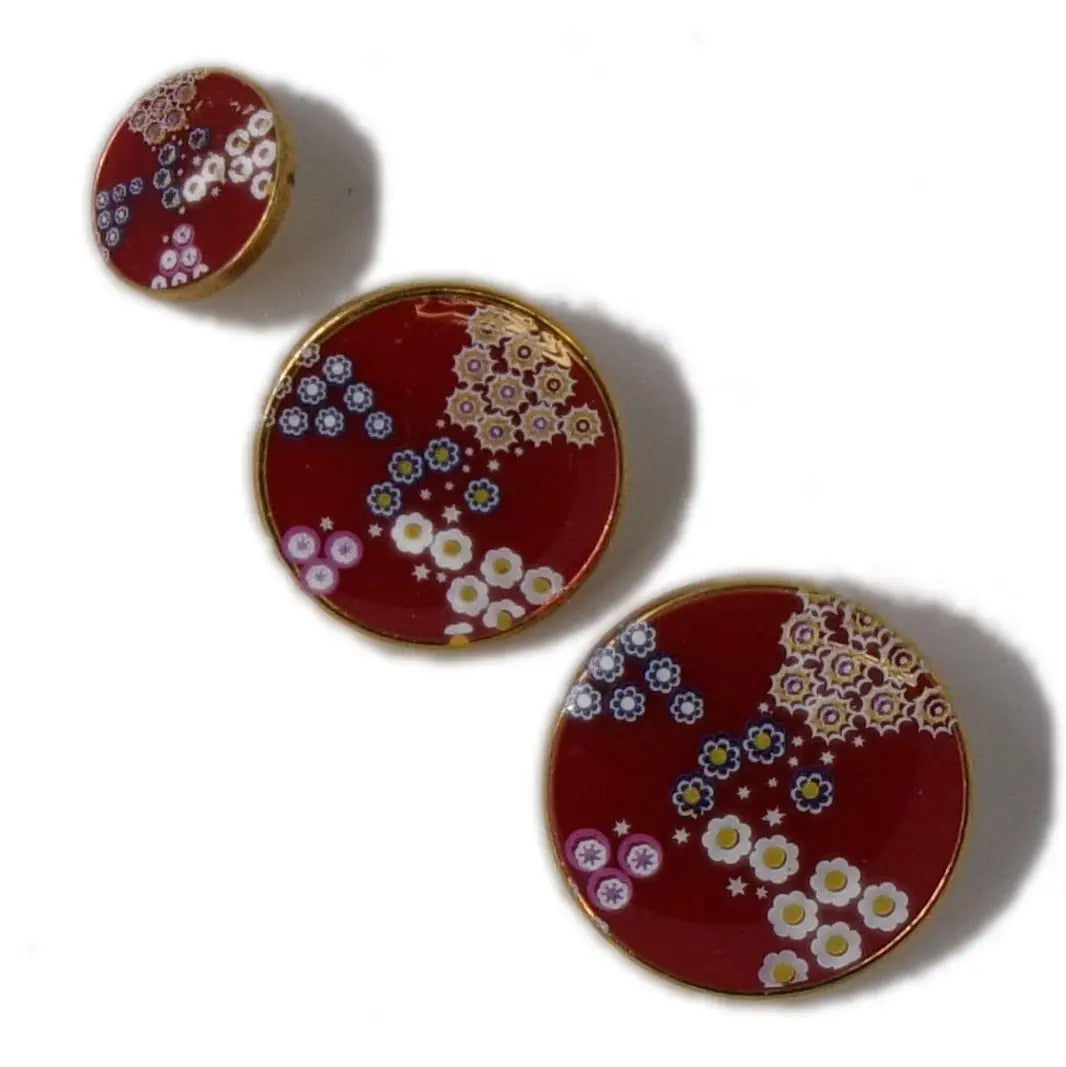Italian Millefiori Enamel Metal Buttons