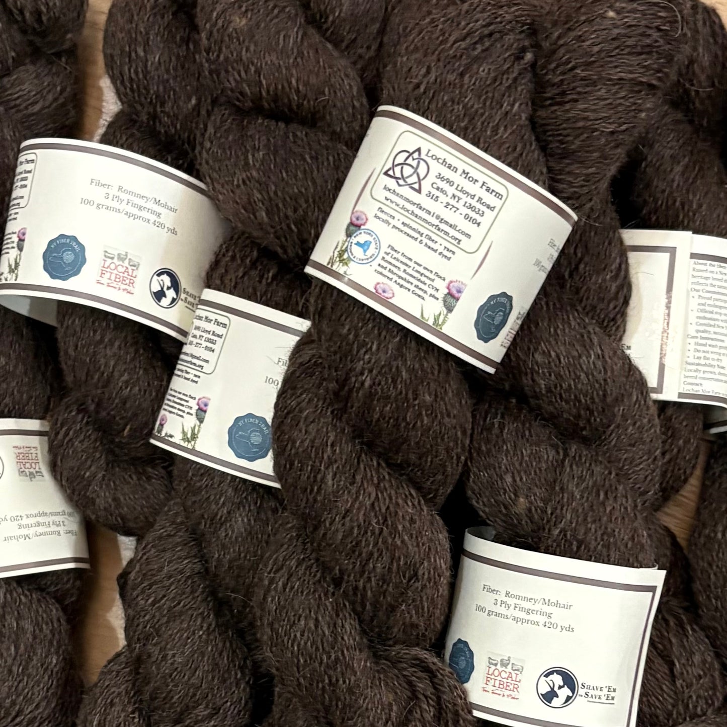 Romney/Mohair - 3 ply Fingering Yarn - NY
