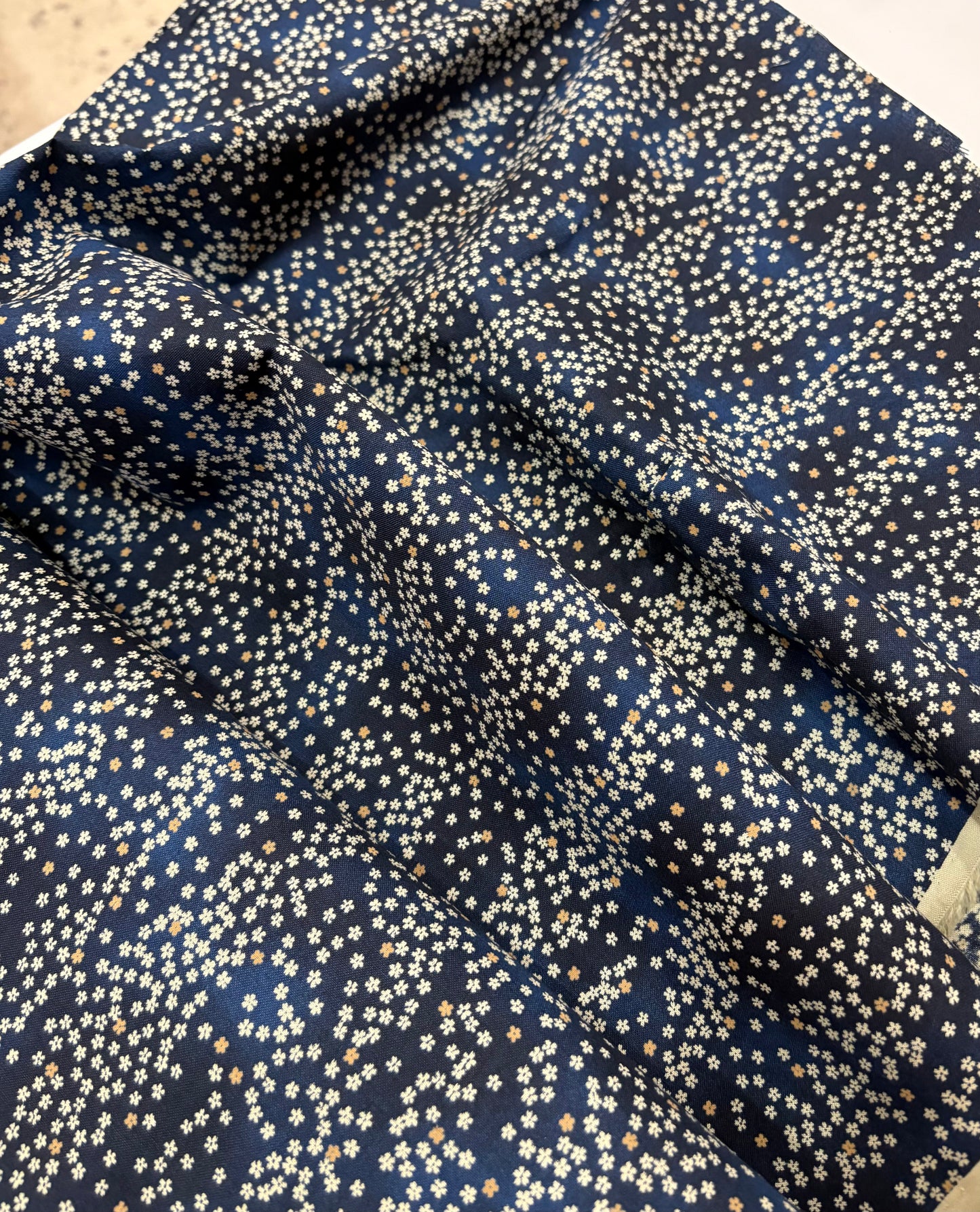 Sevenberry Cherry Blossom Sky Cotton Sheeting Fabric by the 1/2 yard