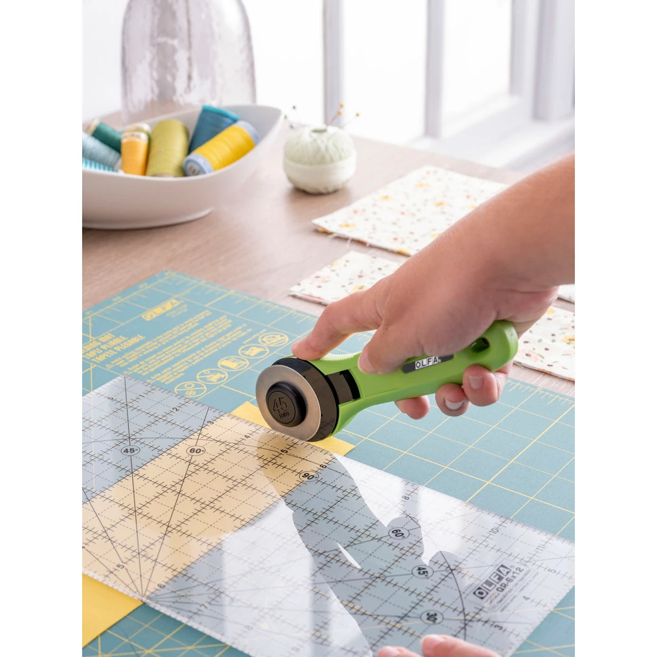 Splash Rotary Cutter 45mm, Lime Green & Replacement Blades