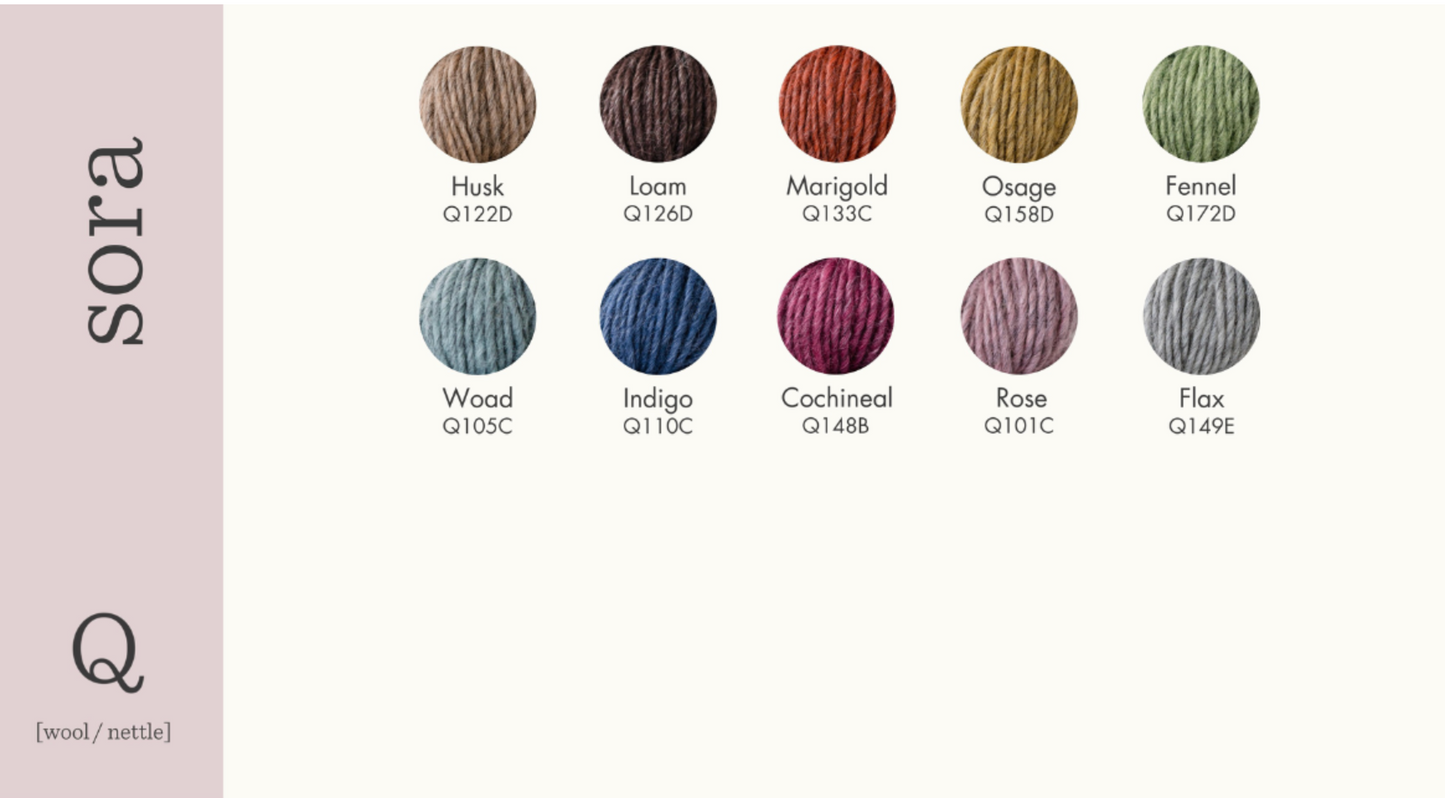 Sora - 85%Wool; 15% Nettle - DK/Lt Worsted Weight Yarn