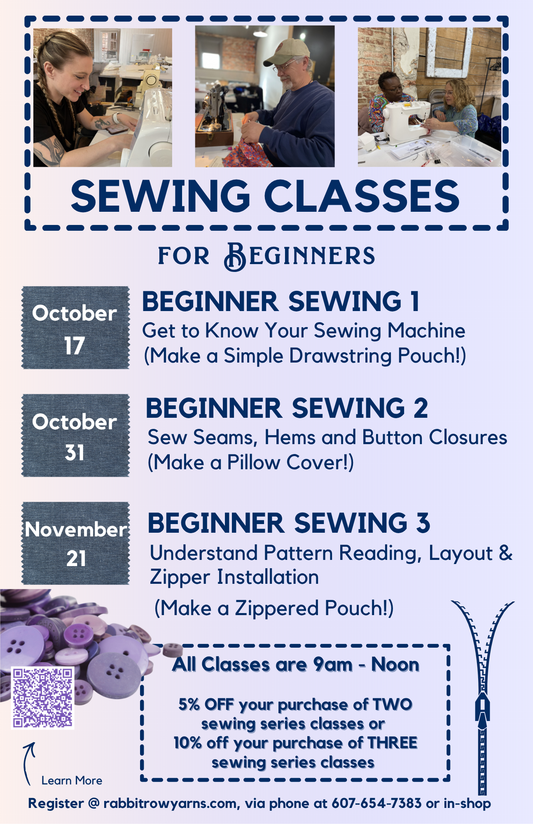 Beginner Sewing Series - Foundational Classes to Master Your Machine (Fall 2026)